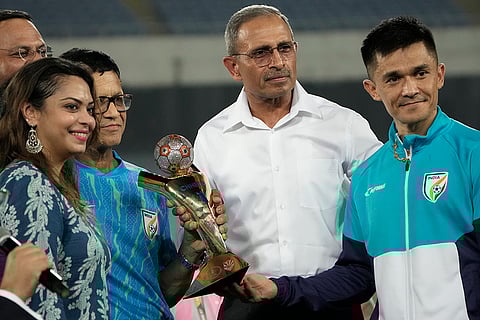 Sunil Chhetri felicitated at Salt Lake Stadium
